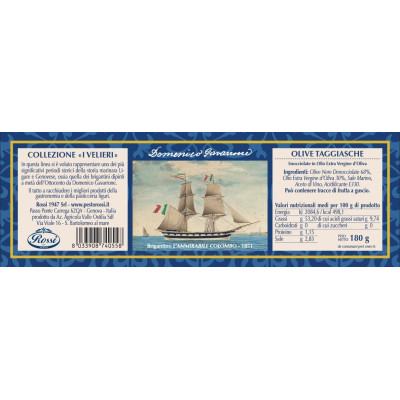 Pitted Taggiasca olives in oil, 180 gr