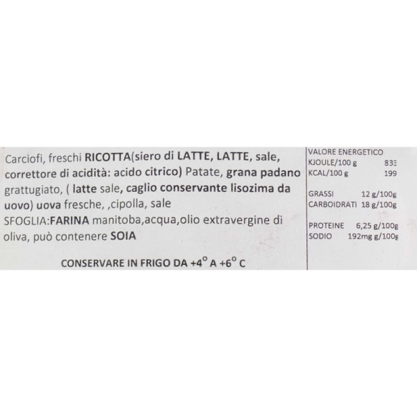 Gâteau d'artichaut Pasqualina - 750 gr