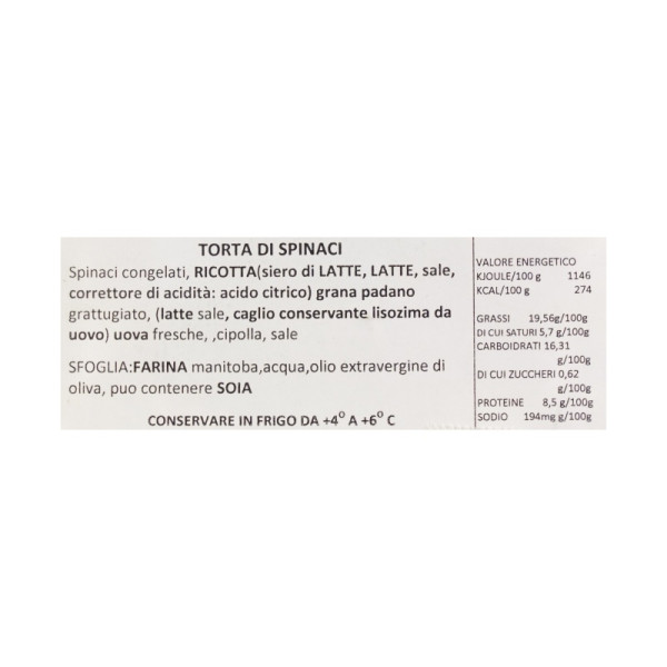 Gâteau aux épinards, 310 gr