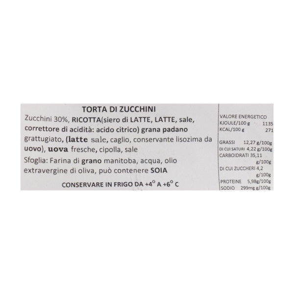 Torta di Zucchine, 310 gr