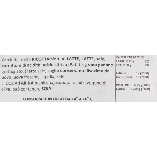 Gâteau aux artichauts Pasqualina, 310 gr