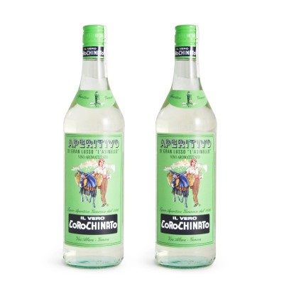 Mit Corochinato aromatisierter Wein „Asinello“, 2 Flaschen à 1 l – genuesischer Aperitif