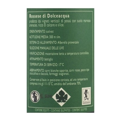 Rossese di Dolceacqua DOC "Posaú" 2021, l 0,75 - Maccario