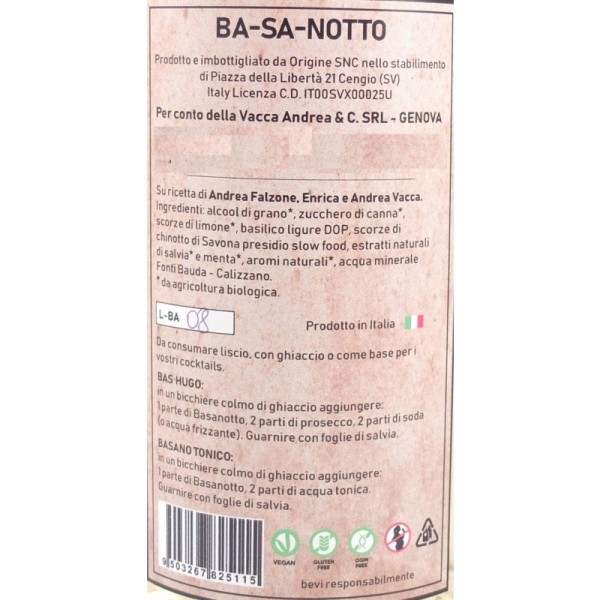 Basanotto "Liquore Tipico Ligure" - 70 cl