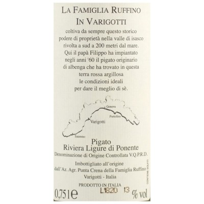 Pigato R.L.P. DOC 2022 "Ca da Rena" - Punta Crena